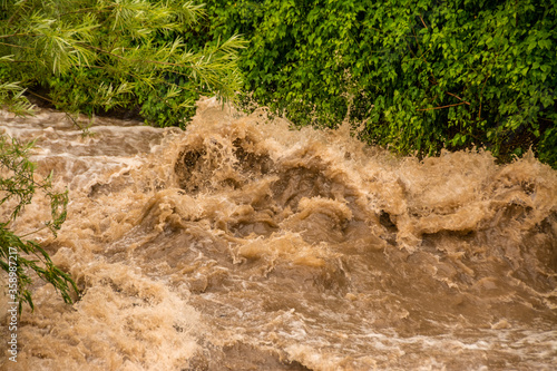 Canvas Print a flood of dirty water