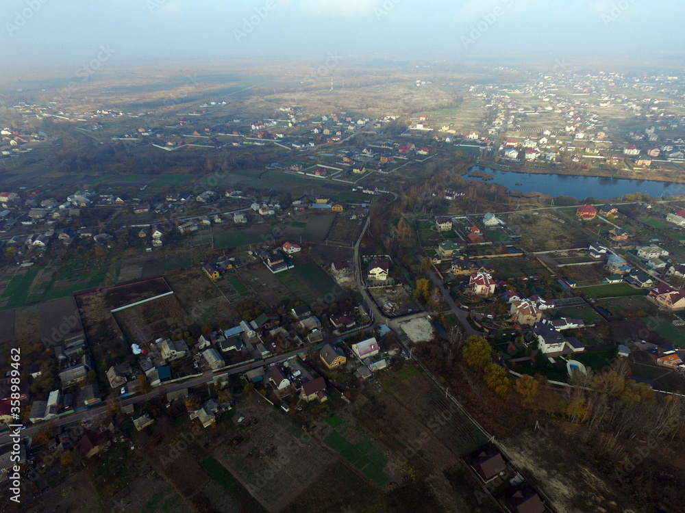 Aerial view of the saburb landscape (drone image). Near Kiev Aerial view of the saburb landscape (drone image). Near Kiev