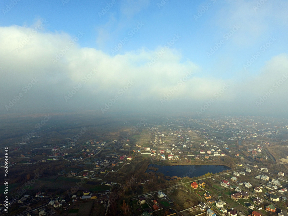 Aerial view of the saburb landscape (drone image). Near Kiev Aerial view of the saburb landscape (drone image). Near Kiev