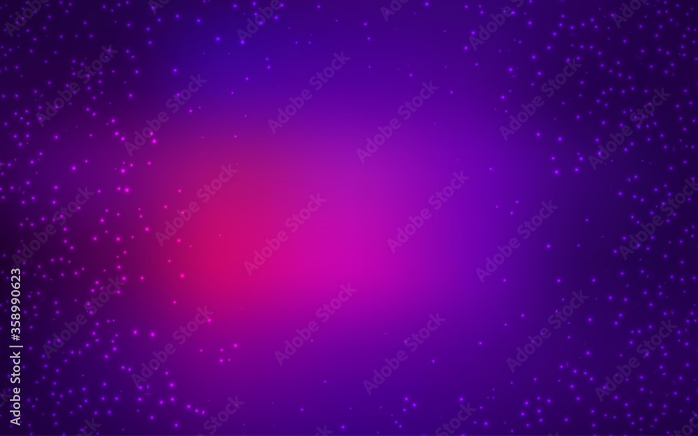 Light Purple vector pattern with night sky stars. Shining illustration with sky stars on abstract template. Pattern for astrology websites.