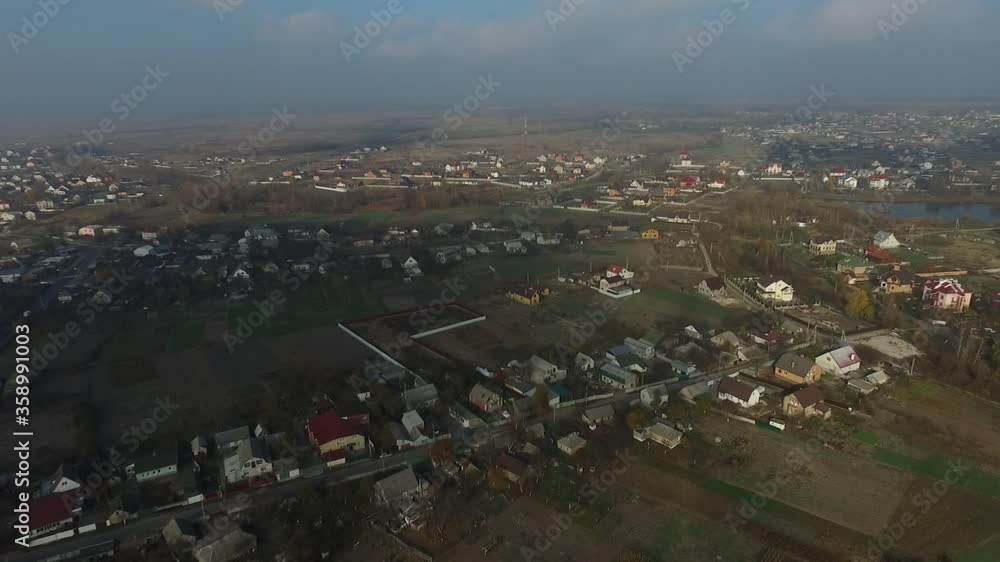 Aerial view of the saburb landscape (drone image). Near Kiev Aerial view of the saburb landscape (drone image). Near Kiev