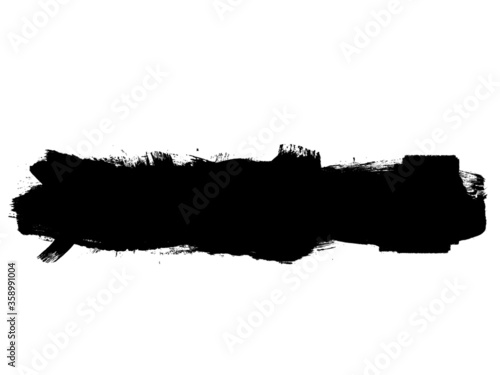 Grunge Paint Roller . Vector brush Stroke . Distressed banner . Black stripes isolated. paintbrush collection . Modern Textured shape . Dry border in Black . Bulge lines