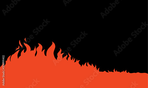 Bright fire. Vector drawing pattern