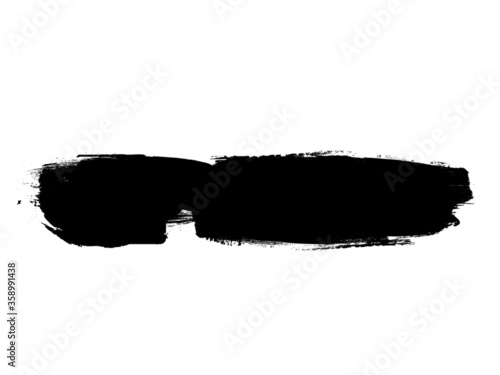 Grunge Paint Roller . Vector brush Stroke . Distressed banner . Black stripes isolated. paintbrush collection . Modern Textured shape . Dry border in Black . Bulge lines