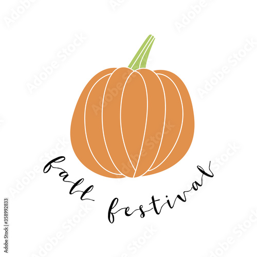Fall festival. Perfect for autumn decorative design, thanksgiving and halloween invitation, fall harvest festival. Vector flat illustration