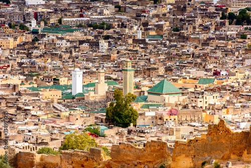 Obraz na płótnie It's Architecture of Fez, the second largest city of Morocco. Fez was the capital city of modern Morocco until 1925 and w salonie