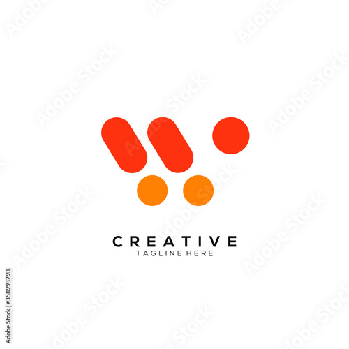 Letter W  Sport logo design template