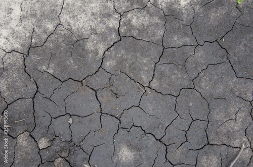 Cracked texture on the ground, dry cracked ground background.