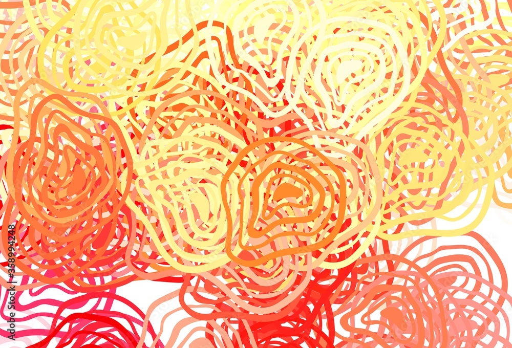 Fototapeta premium Light Red, Yellow vector backdrop with memphis shapes.