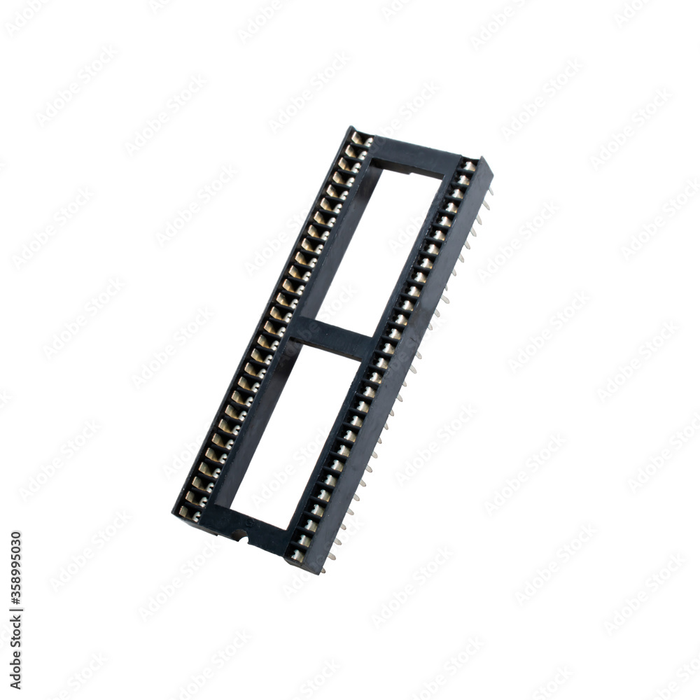 IC Base socket holder isolated on white IC Base socket holder isolated on white