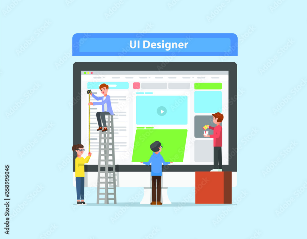 Illustration of user interface designer activities