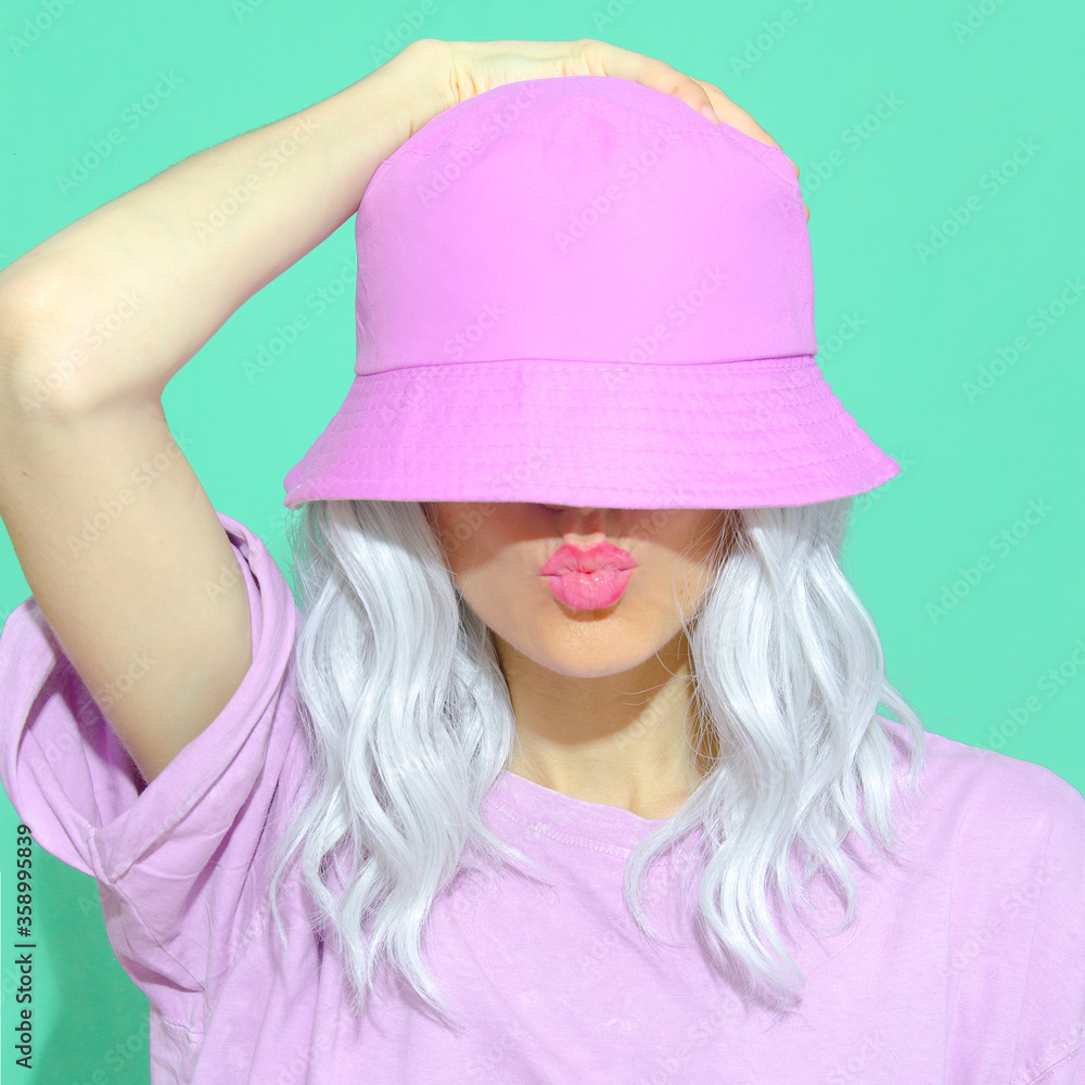 Girl wearing on sale bucket hat