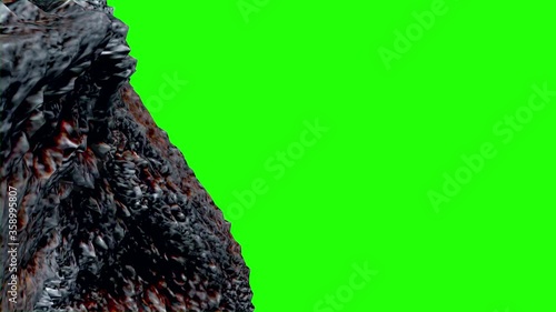 flying asteroid, meteorite to Earth. green screen footage photo