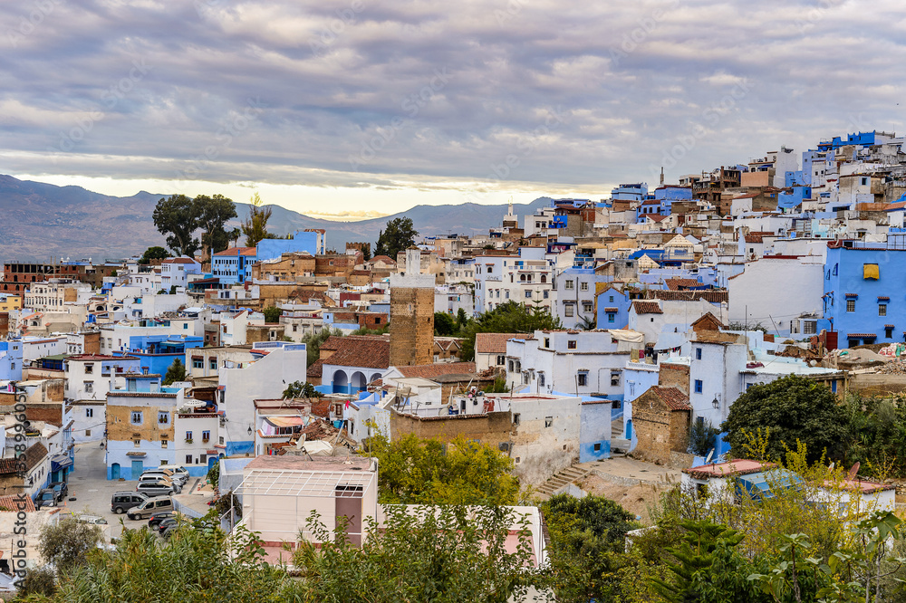 It's Architecture of Chefchaouen, small town in northwest Morocco famous by its blue buildings