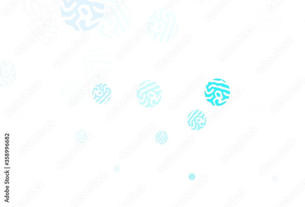Light BLUE vector background with bubbles.