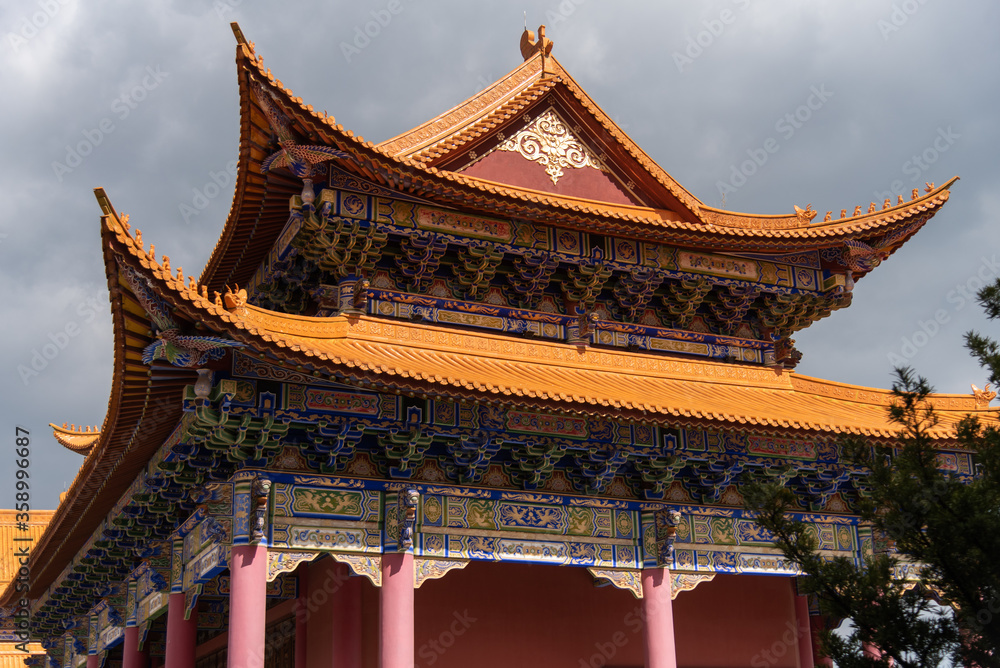 February 2019. Dali, China. The Three Pagodas are located in the Chongsheng temple. Buildings that make up the temple.
February 2019. Dali, China. The Three Pagodas are located in the Chongsheng temple. Buildings that make up the temple.