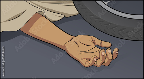 vector illustration of bike accident