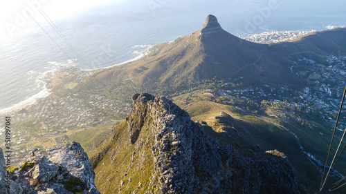 Beautiful Ariel view of mountain peaks photo