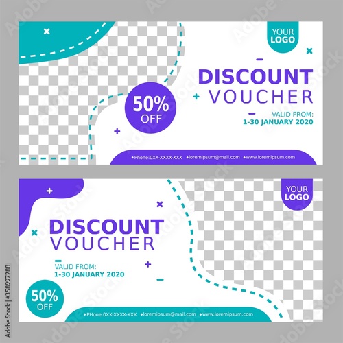 Vector of Discount Voucher Design Template
