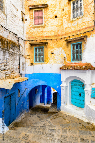 It's Blue walls of the houses of Chefchaouen, Morocco. © Anton Ivanov Photo