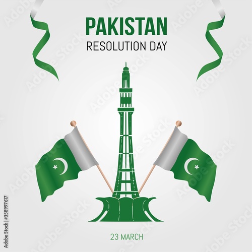 Pakistan Resolution Day Vector Illustration