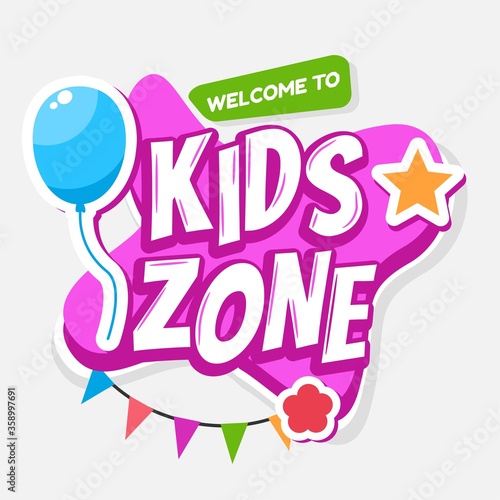 Vector of Kids Zone Design Template