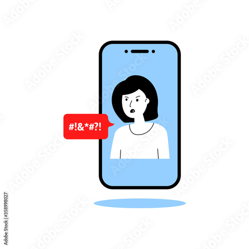 woman swears in the phone