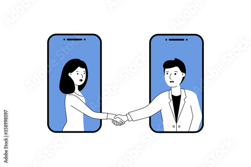 handshake via phones