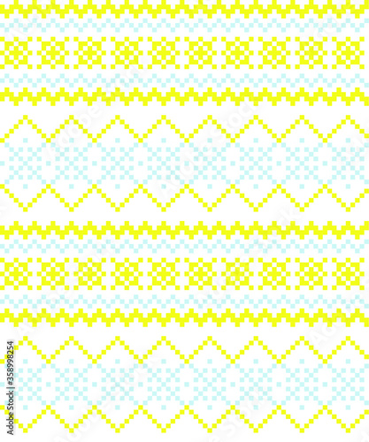 Yellow Christmas fair isle pattern background for fashion textiles, knitwear and graphics