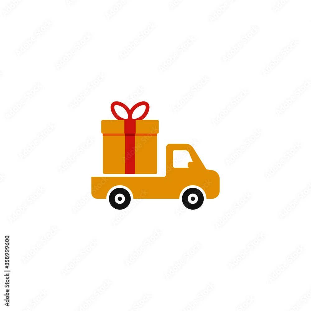Delivery gift emblem. Pictogram, icon for design. Vector illustration Delivery gift emblem. Pictogram, icon for design. Vector illustration