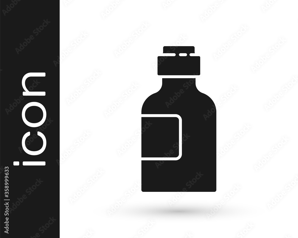 Grey Bottle of medicine syrup icon isolated on white background. Vector Illustration. Grey Bottle of medicine syrup icon isolated on white background. Vector Illustration.