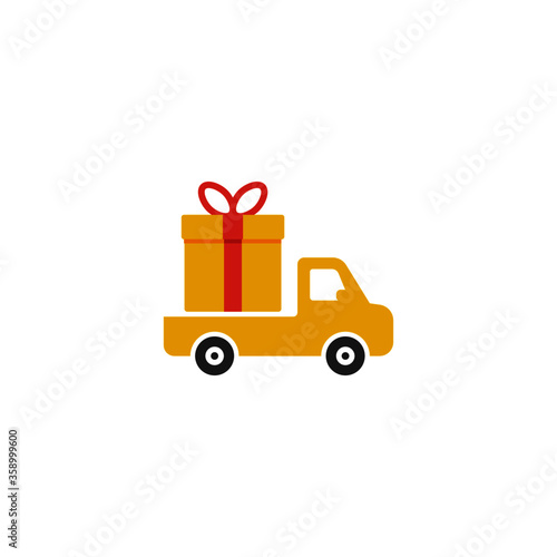 Delivery gift emblem. Pictogram, icon for design. Vector illustration