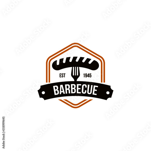 Fork and the Sausage Food on the Restaurant Illustration