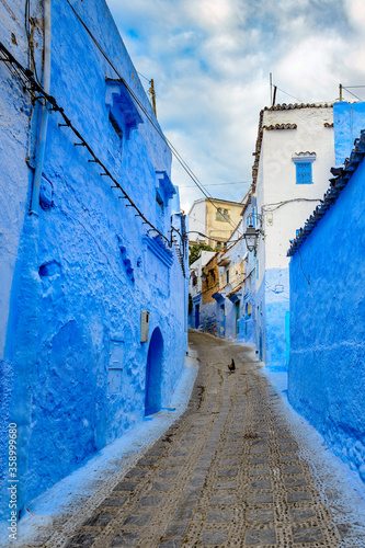 It's Blue walls street of Chefchaouen, Morocco. © Anton Ivanov Photo