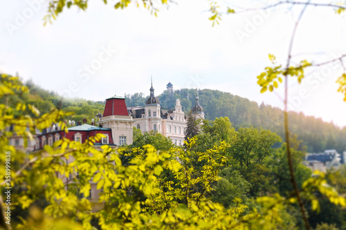 Canvastavla Romantic view of Karlovy Vary, Czech Republic