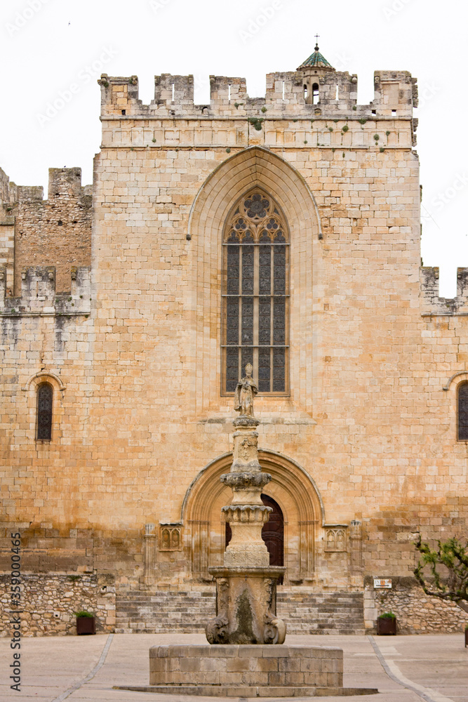 Fototapeta premium The Royal Monastery of Santa Maria de Santes Creus is one of the jewels of medieval art and is located in the Catalan town of Santes Creus, capital of the municipality Aiguamurcia (Alt Camp).
