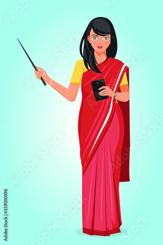 Indian Teacher in sari