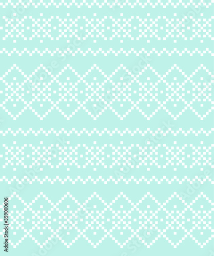Sky Blue Christmas fair isle pattern background for fashion textiles, knitwear and graphics