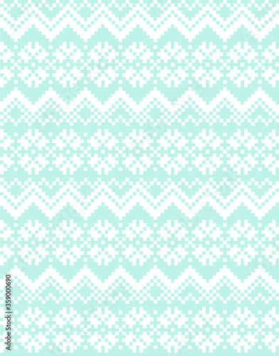 Sky Blue Christmas fair isle pattern background for fashion textiles, knitwear and graphics
