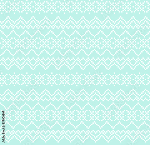 Sky Blue Christmas fair isle pattern background for fashion textiles, knitwear and graphics