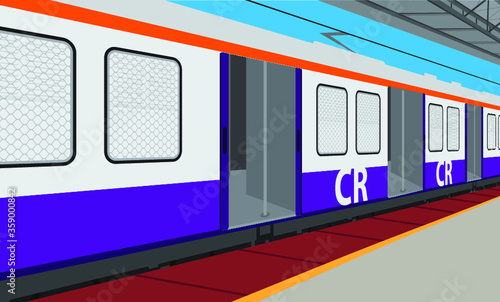 Mumbai local train in motion