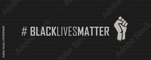 Black Lives Matter Hashtag on a brick wall. Vector illustration EPS10