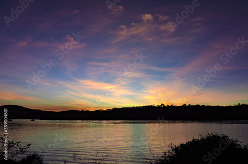 sunset over the lake