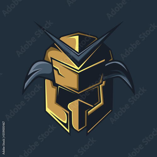 Viking warrior illustration. Knight logo. Design for t-shirt, poster, or sticker