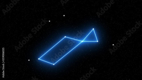 Lyra - Animated zodiac constellation and horoscope symbol with  starfield space background photo
