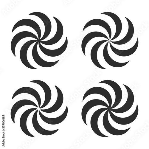 vector monochrome icon set with Georgian symbol Borjgali
