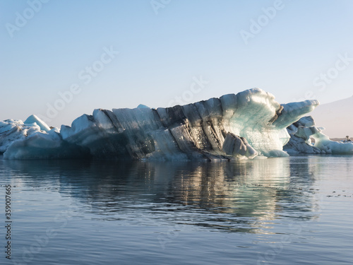 Wallpaper Mural View of icebergs with volcanic ash in Jokulsarlon glacier lake, Iceland Torontodigital.ca