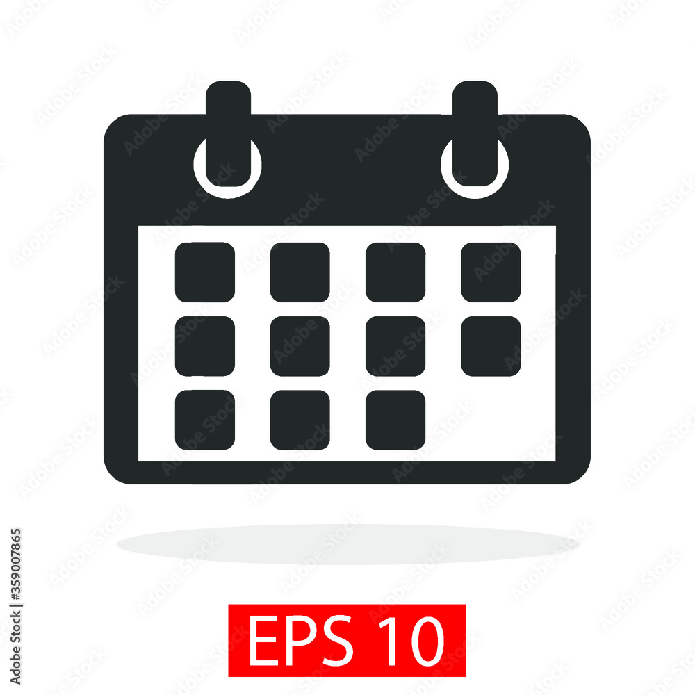 Flat Calendar Icon. Vector illustration. Calendar design Flat Calendar Icon. Vector illustration. Calendar design