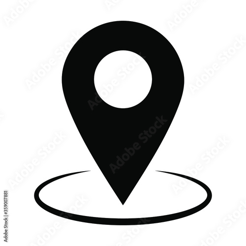 Location icon vector. Pin sign Isolated on white background. Search concept