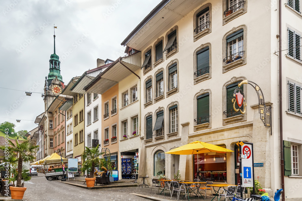 Street in Lenzburg city, Switzerland